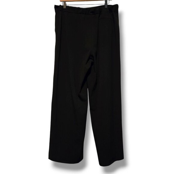 Vince Camuto pants womens Large Black wide-leg high-waisted pull-on pockets - Picture 1 of 7